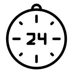 Poster - 24 hour clock icon outline vector. Date general