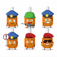 Wall Mural - A dedicated Police officer of orange correction pen mascot design style