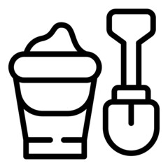 Wall Mural - Kid sand bucket icon outline vector. Toy shovel