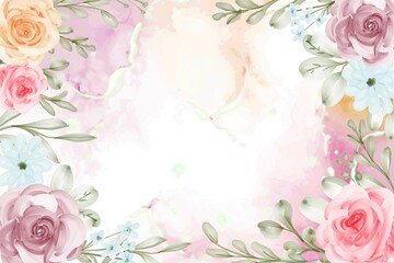  Romantic Rose Flower Purple Frame Background