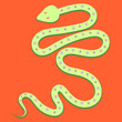 © NiaChi - Vector image of a green snake gliding in action. Cute, funny snake.