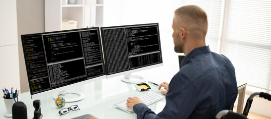 Coder In Wheelchair Using Computer