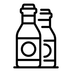 Wall Mural - New beer bottle icon outline vector. Alcohol drink