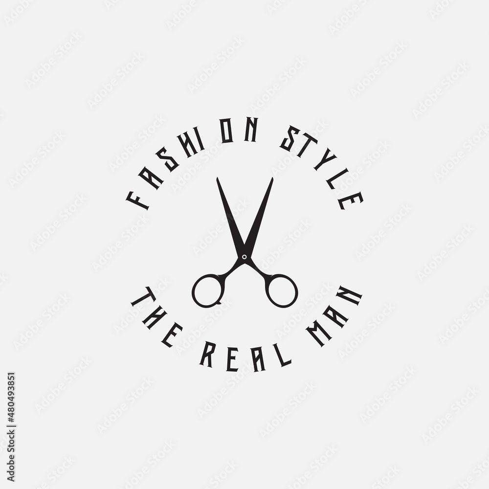 scissors  logo  design  vector  illustration  symbol  icon