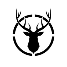 Deer Hunt Logo Icon Isolated On White Background