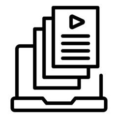 Wall Mural - Computer video icon outline vector. Training screen