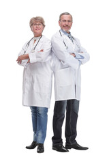 Doctors having a discussion while walking