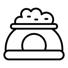 Sticker - Dog food icon outline vector. Spa bath