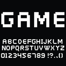 Pixel Retro Fonts . Vector