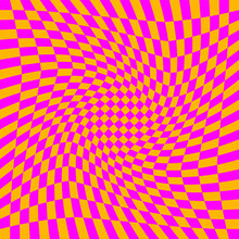 Distorted Surface. Chess Background With Distortion. Optical Illusion Banner