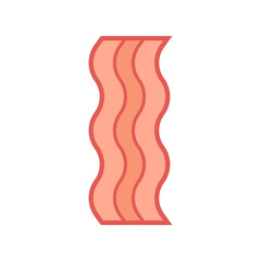 Sticker - Bacon Flat Icon On White Background