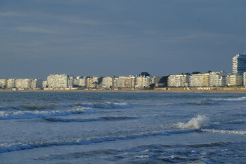 Wall Mural - The bay and the city of La Baule view from Pornichet. The 5th January 2022, France.