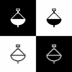 Poster - Set Whirligig toy icon isolated on black and white background. Vector