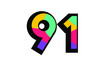 91 New Number Modern Fresh Color Youth
