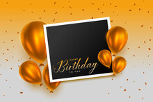 Happy Birthday Golden Balloons Card Background