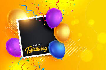 Poster - birthday celebration card with confetti and image space