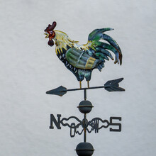 Weather Vane With Colored Rooster