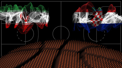 Iran vs Croatia Basketball, smoke flag