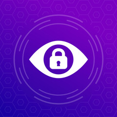 Poster - eye and lock, privacy control icon for web