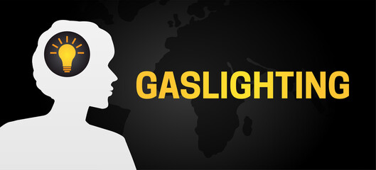 Wall Mural - Gaslighting Illustration Design with Woman