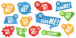 © Саша Мельник - Scan qr code frames collection. Scan me signs. Vector set isolated on white.