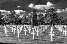 Black White Crosses American Military World War 2 Cemetary Normandy France