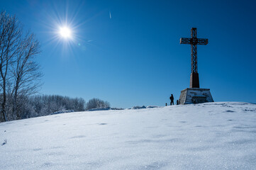 snowy panoramas in the Sasso Simone and Simoncello park in the province of Pesaro and Urbino in the Marche region