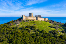 Castle Of Platamonas, An Important Touristic Attraction Of Central Macedonia, Greece.