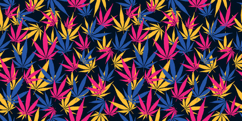 Poster - Trendy camouflage military pattern cannabis leaf. Vector camouflage pattern for clothing design.