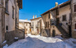 The beautiful village of Pescocostanzo covered in snow during winter time. Abruzzo, central Italy.