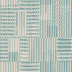 Irregular horizontal vertical lines stripes, strips, artistic seamless pattern Hand drawn whimsical textured organic vector Doodle folk abstract geometric print in pastel colors for home decoration