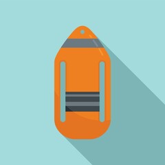 Poster - Lifeguard buoy icon flat vector. Beach life