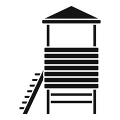 Poster - Beach rescuer tower icon simple vector. Lifeguard safety