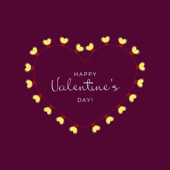 Wall Mural - Happy Valentine's Day lettering banner	