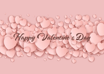 Wall Mural - Valentines Day background with pink hearts