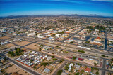 Fototapeta Miasto - Aerial View of Downtown in the Phoenix Suburb of Casa Grande, Arizona