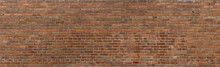  Old Rugged Brown Bricks Wall Background Panorama Pattern 