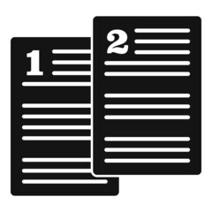 Sticker - Document comparison icon simple vector. Business compare