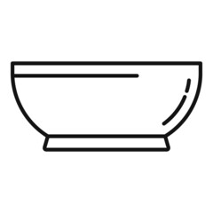 Sticker - Bowl plate icon outline vector. Dish food