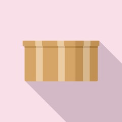 Poster - Crate box icon flat vector. Delivery cardboard