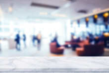 Marble Stone Counter Top Table Blur Hotel Lobby Receptionist