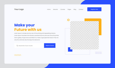 Wall Mural - Education website landing page ui template design. Creative and modern home page design