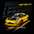 Car legend, king of the street, car race drift car vector art print
