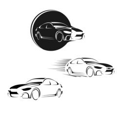 Wall Mural - Automotive car logo , car logo silhouette on white background vector illustration