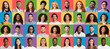 © Prostock-studio - Collage of mixed race happy youngsters posing on bright colorful studio backgrounds, diversity concept