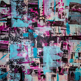Fototapeta Do pokoju - Abstract art with splashes of multicolor paint, as a fun, creative & inspirational background texture 