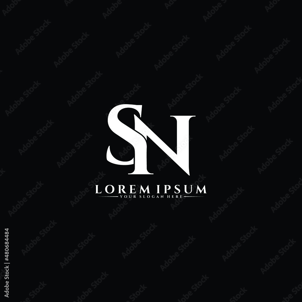 Letter SN luxury logo design vector Stock Vector | Adobe Stock