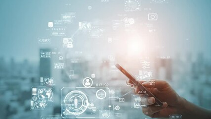 Leinwandbilder - Digital transformation concept. Mobile app.