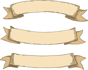 retro blank heraldic ribbons