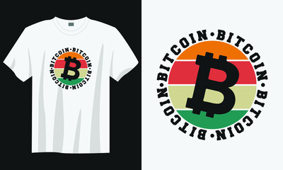 bitcoin t-shirt design, vintage bitcoin t-shirt design, typography bitcoin t-shirt design, retro bit